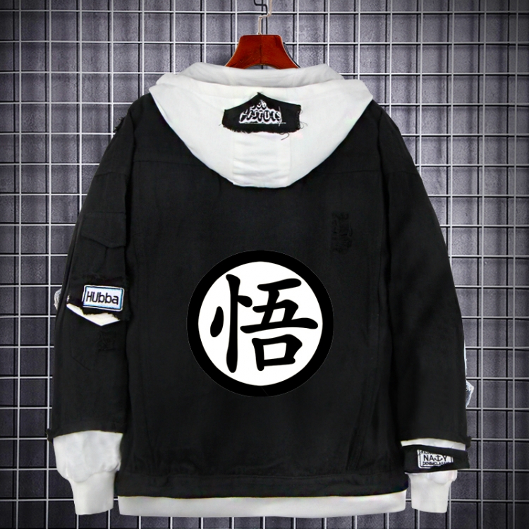 DRAGON BALL Anime Loose Hooded Fake Two Denim Jackets from S to 5XL