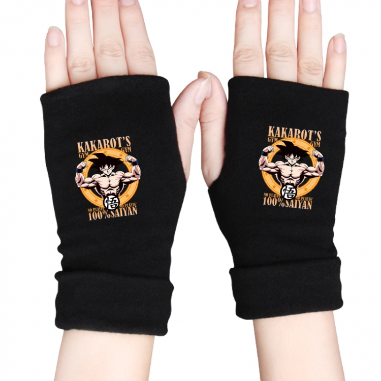 DRAGON BALL Anime knitted half finger gloves