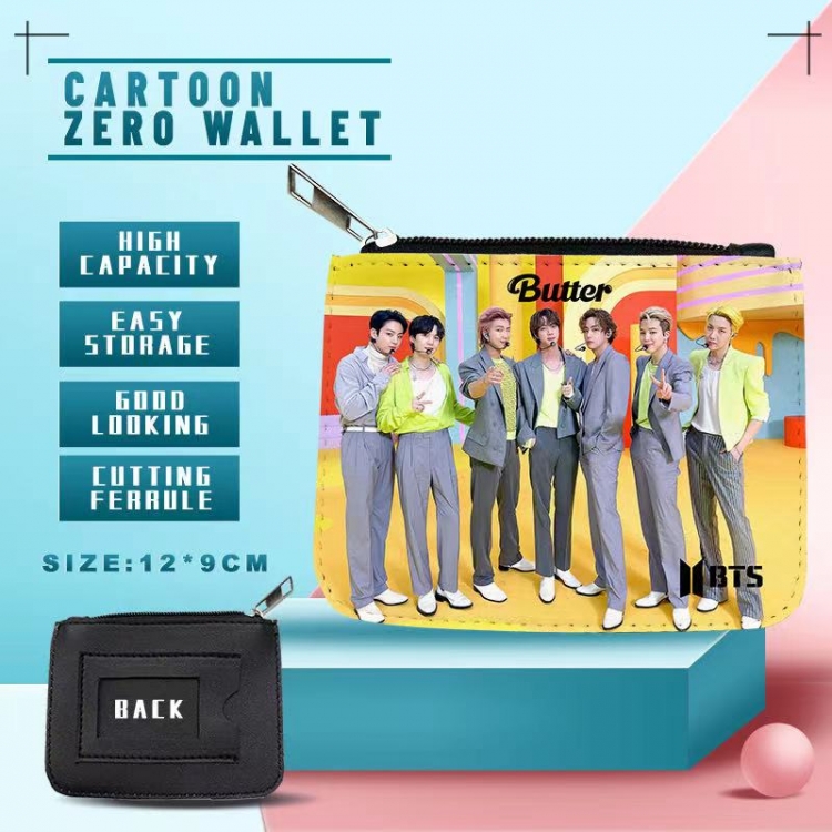 BTS PU storage bag card wallet purse 12X9cm  price for 5 pcs