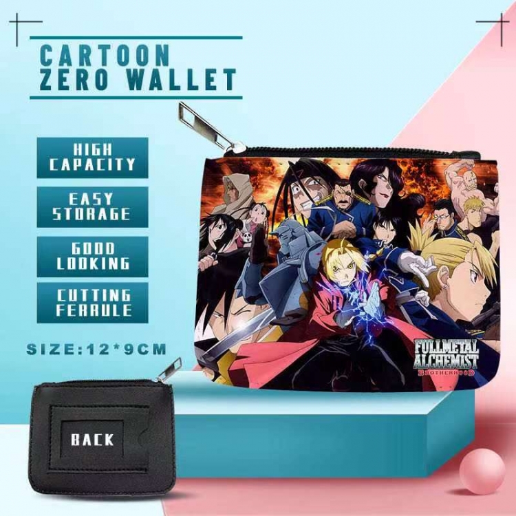 Fullmetal Alchemist PU storage bag card wallet purse 12X9cm price for 5 pcs