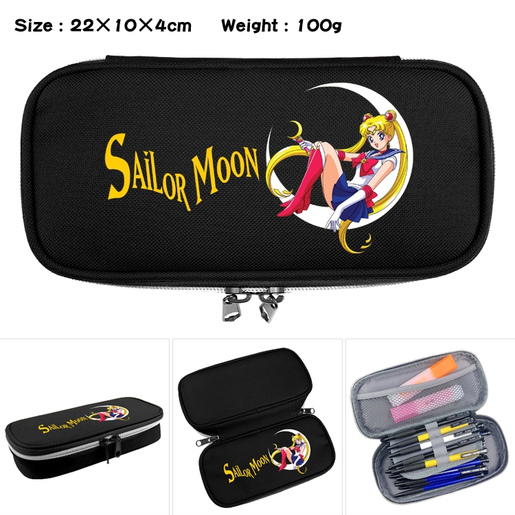 sailormoon Anime Waterproof canvas zipper clamshell pencil case pencil case  22x10x4cm