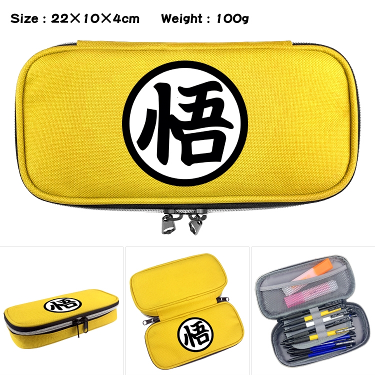 DRAGON BALL Anime Waterproof canvas zipper clamshell pencil case pencil case 22x10x4cm