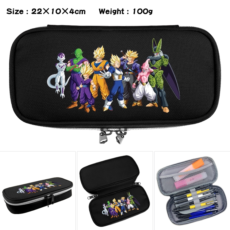 DRAGON BALL Anime Waterproof canvas zipper clamshell pencil case pencil case 22x10x4cm