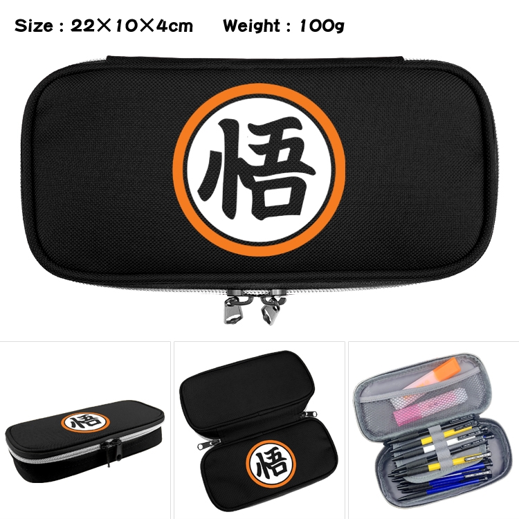 DRAGON BALL Anime Waterproof canvas zipper clamshell pencil case pencil case 22x10x4cm