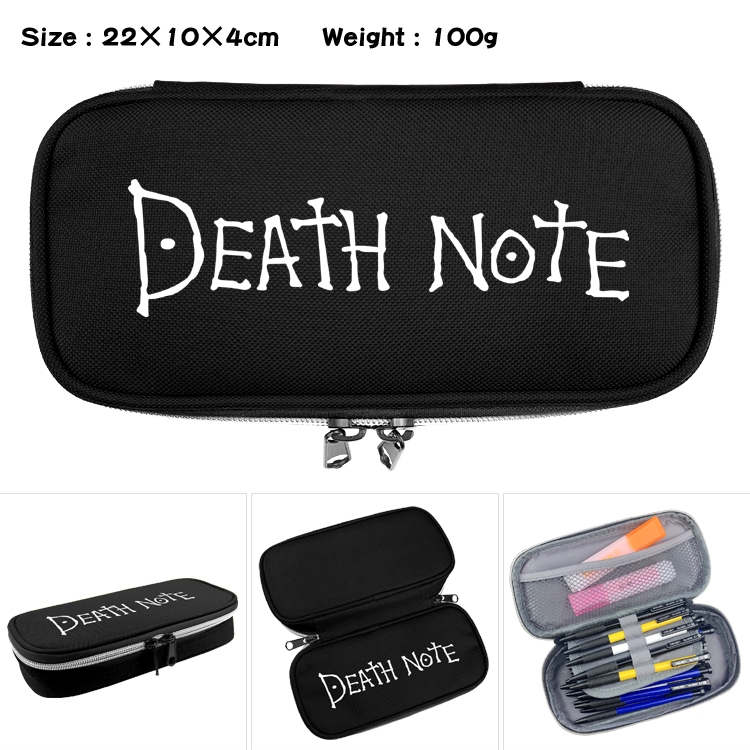 Death note Anime Waterproof canvas zipper clamshell pencil case pencil case 22x10x4cm