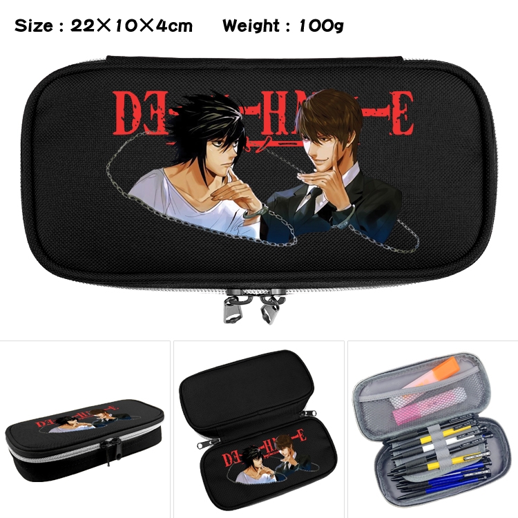 Death note Anime Waterproof canvas zipper clamshell pencil case pencil case 22x10x4cm