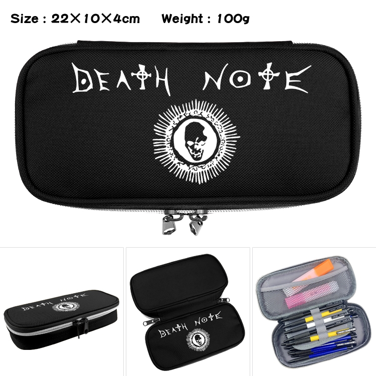 Death note Anime Waterproof canvas zipper clamshell pencil case pencil case 22x10x4cm