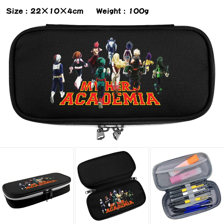 My Hero Academia Anime Waterproof canvas zipper clamshell pencil case pencil case 22x10x4cm