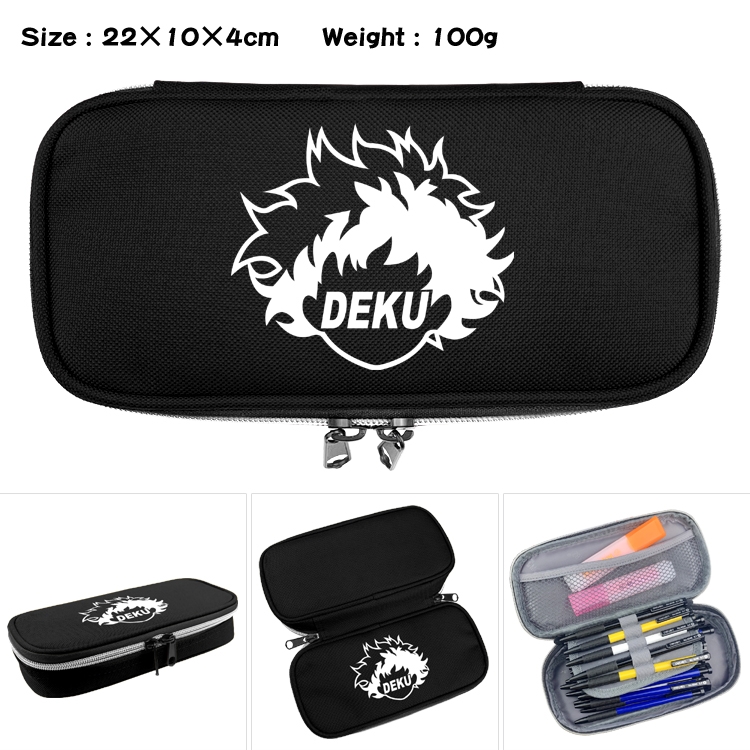 My Hero Academia Anime Waterproof canvas zipper clamshell pencil case pencil case 22x10x4cm