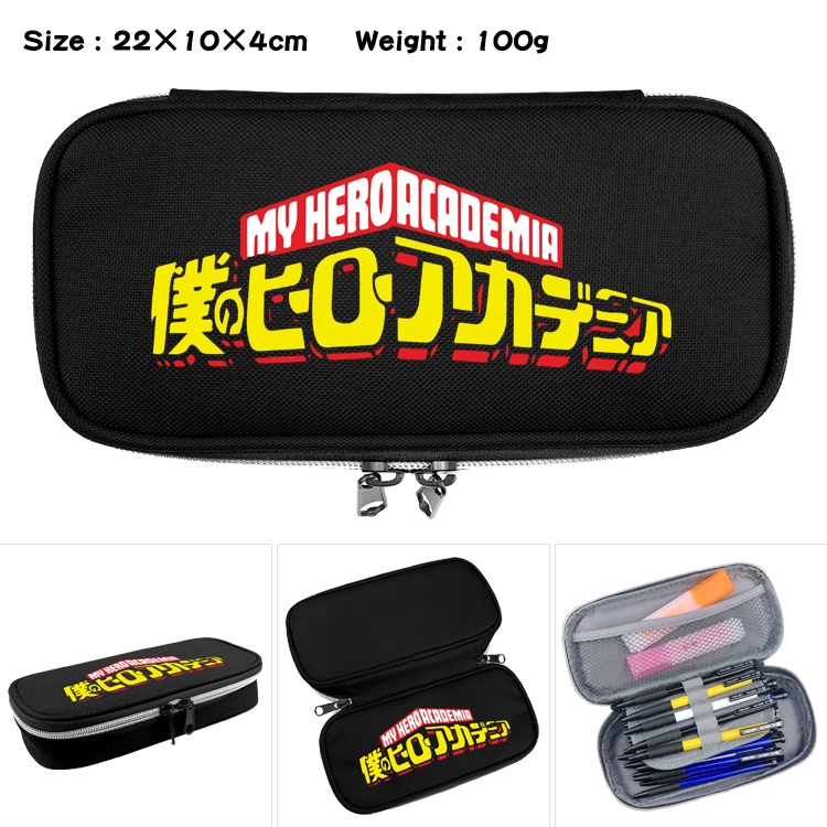 My Hero Academia Anime Waterproof canvas zipper clamshell pencil case pencil case 22x10x4cm