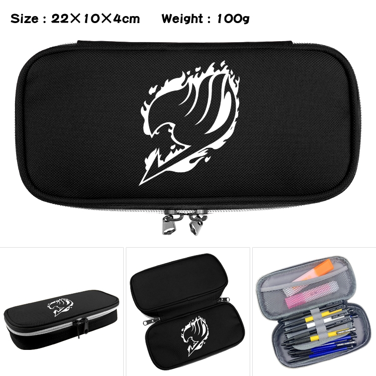 Fairy tail Anime Waterproof canvas zipper clamshell pencil case pencil case  22x10x4cm