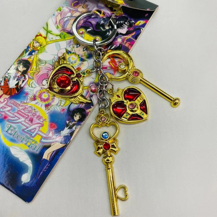 sailormoon Animation surrounding skewers metal keychain pendant Style B