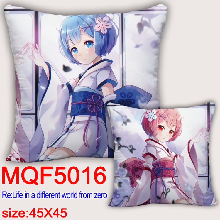 Re:Zero kara Hajimeru Isekai Seikatsu Square double-sided full-color pillow cushion 45X45CM NO FILLING  MQF 5016