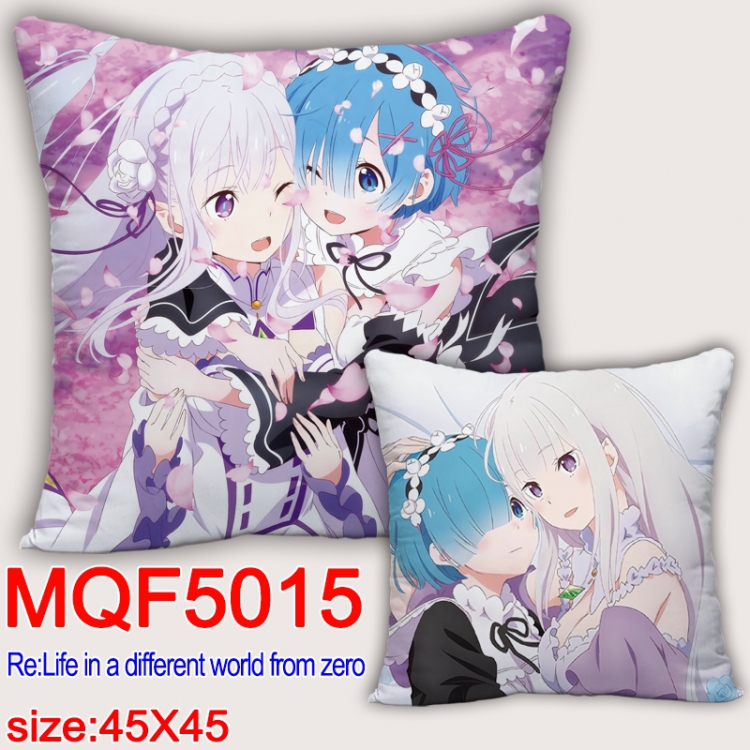 Re:Zero kara Hajimeru Isekai Seikatsu Square double-sided full-color pillow cushion 45X45CM NO FILLING MQF 5015
