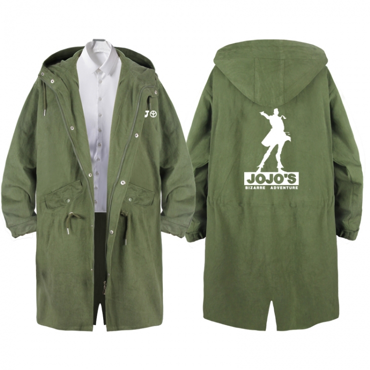 JoJos Bizarre Adventure Anime Peripheral Hooded Long Windbreaker Jacket
