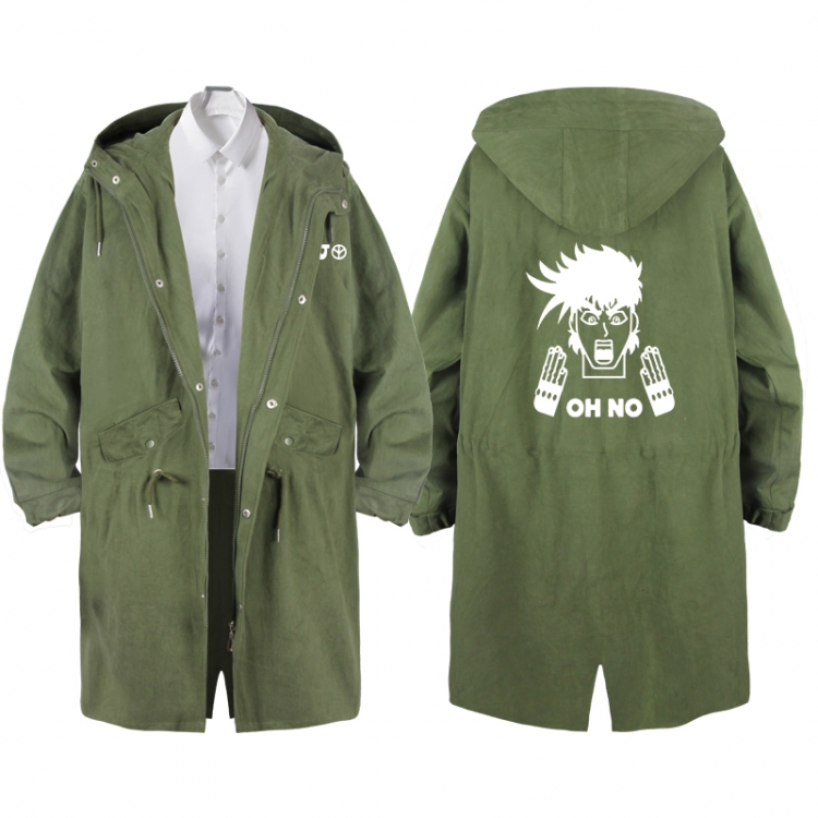 JoJos Bizarre Adventure Anime Peripheral Hooded Long Windbreaker Jacket