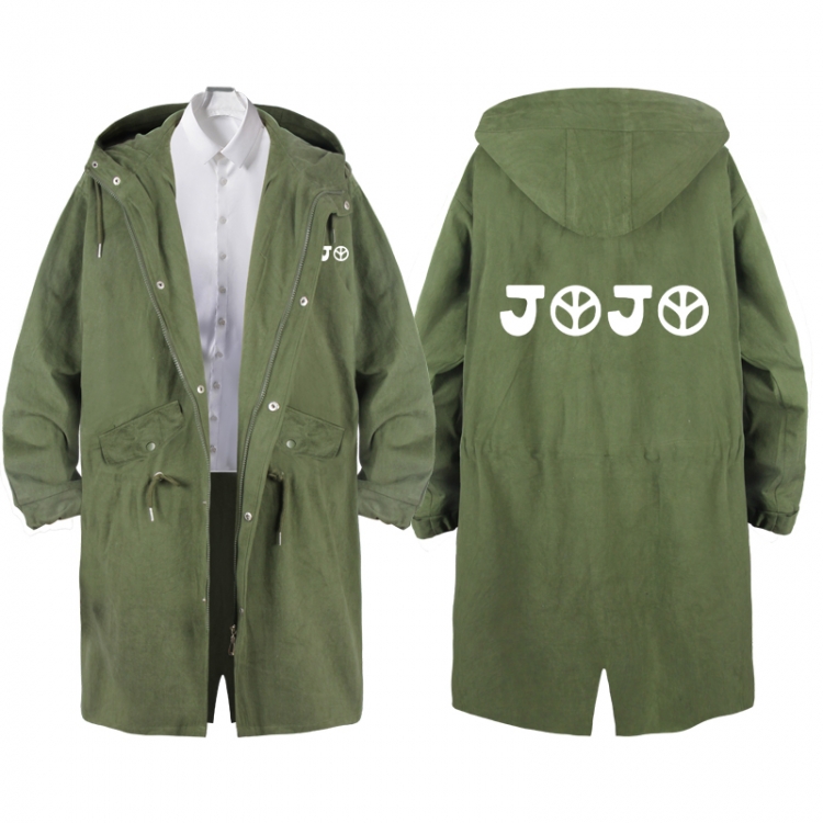 JoJos Bizarre Adventure Anime Peripheral Hooded Long Windbreaker Jacket