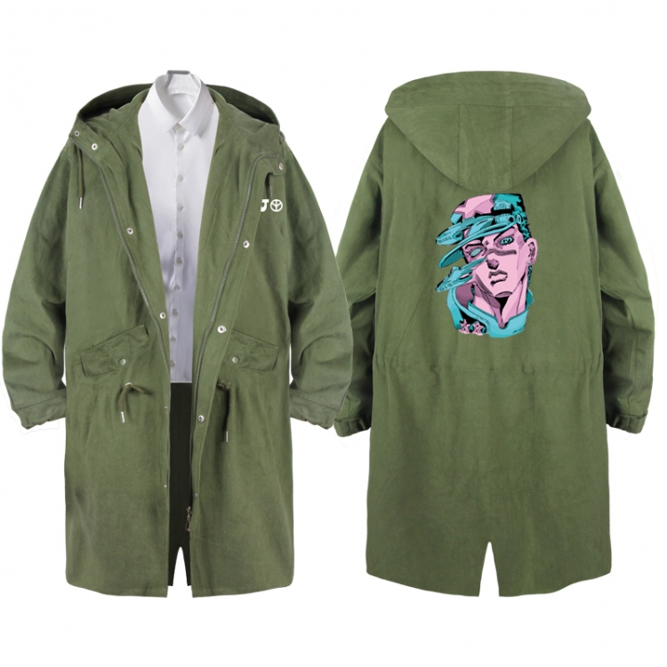 JoJos Bizarre Adventure Anime Peripheral Hooded Long Windbreaker Jacket