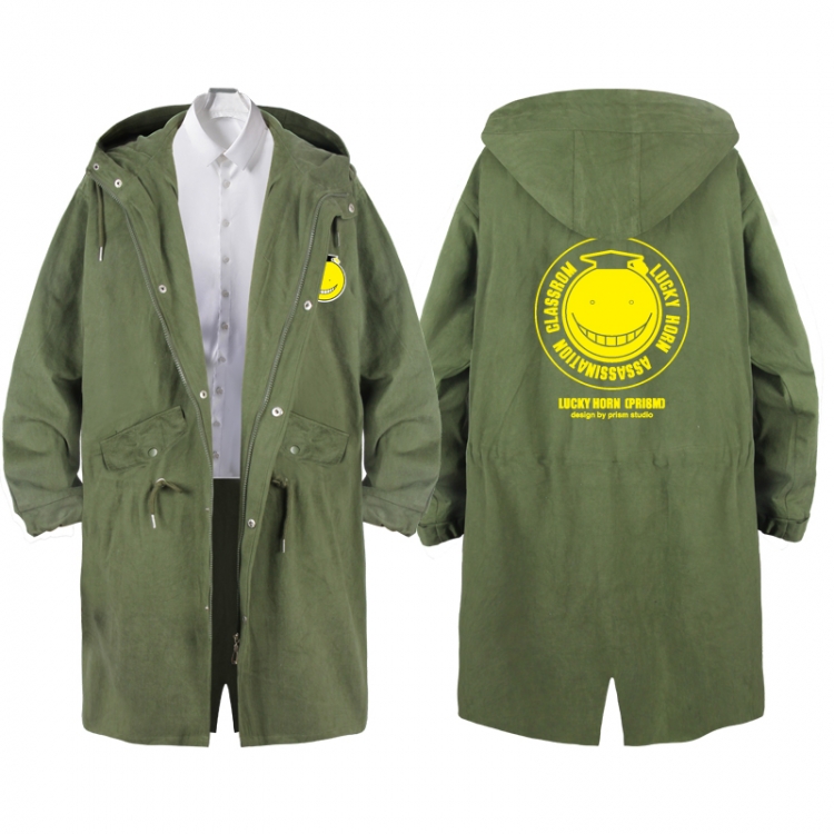 Ansatsu Kyoushitsu Assassination Classroom  Anime Peripheral Hooded Long Windbreaker Jacket from S to 3XL 