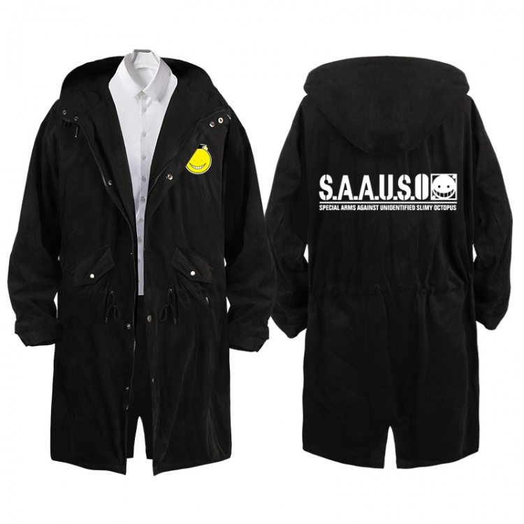 Ansatsu Kyoushitsu Assassination Classroom  Anime Peripheral Hooded Long Windbreaker Jacket from S to 3XL 