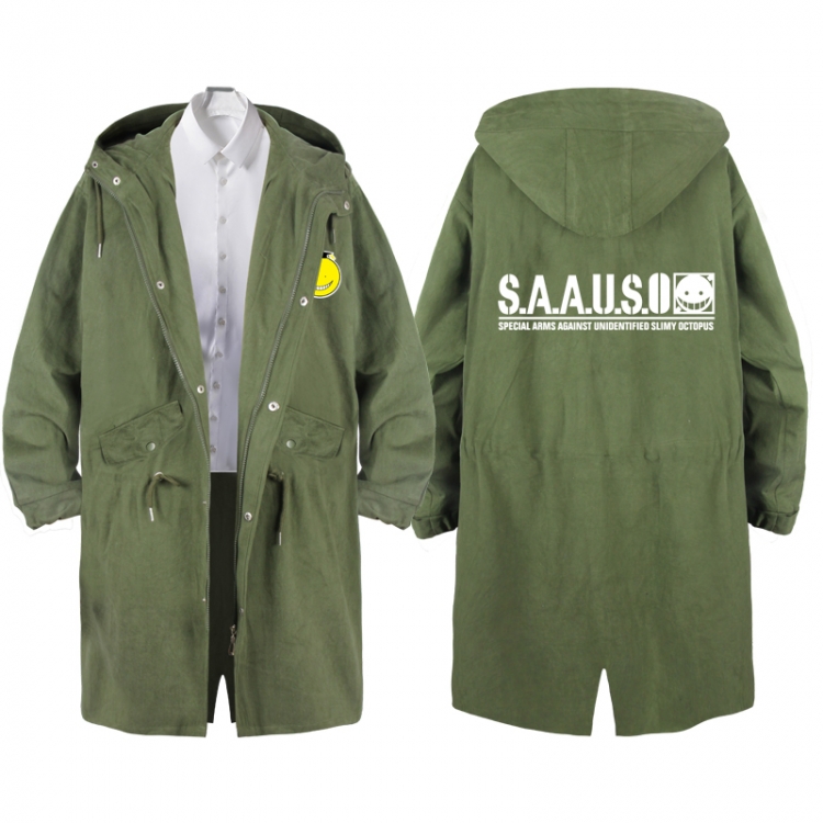 Ansatsu Kyoushitsu Assassination Classroom  Anime Peripheral Hooded Long Windbreaker Jacket from S to 3XL 