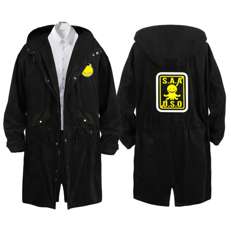 Ansatsu Kyoushitsu Assassination Classroom  Anime Peripheral Hooded Long Windbreaker Jacket from S to 3XL 