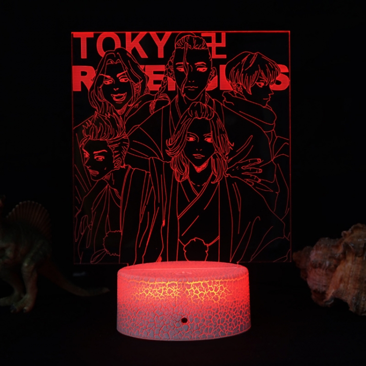 Tokyo Revengers 3D night light USB touch switch colorful acrylic table lamp BLACK BASE
