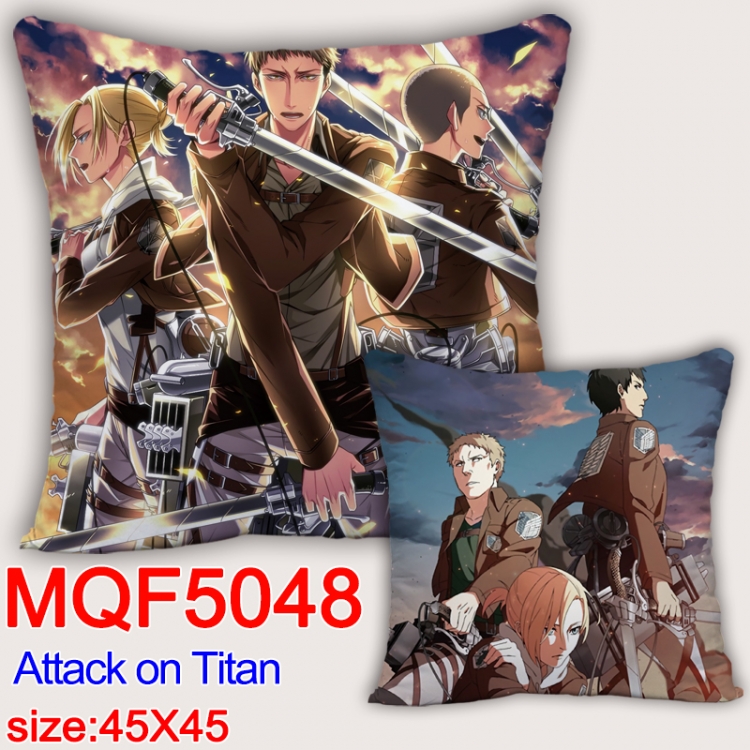 Shingeki no Kyojin Square double-sided full-color pillow cushion 45X45CM NO FILLING  MQF 5048