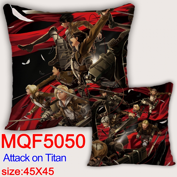 Shingeki no Kyojin Square double-sided full-color pillow cushion 45X45CM NO FILLING   MQF 5050