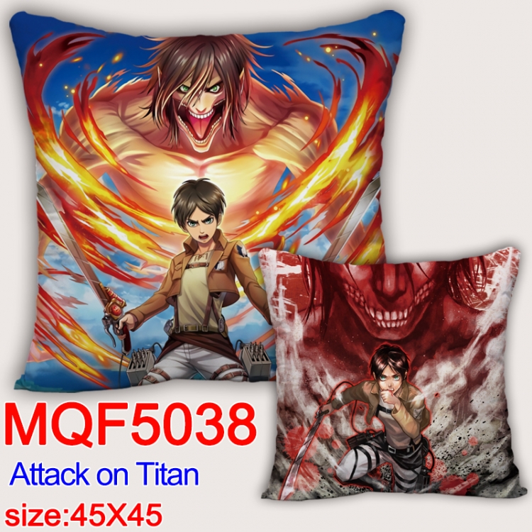 Shingeki no Kyojin Square double-sided full-color pillow cushion 45X45CM NO FILLING  MQF 5038
