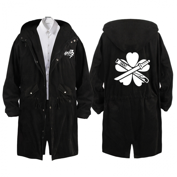 Collapse 3  Anime Peripheral Hooded Long Windbreaker Jacket from S to 3XL