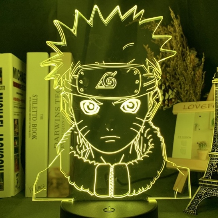 Naruto 3D night light USB touch switch colorful acrylic table lamp 