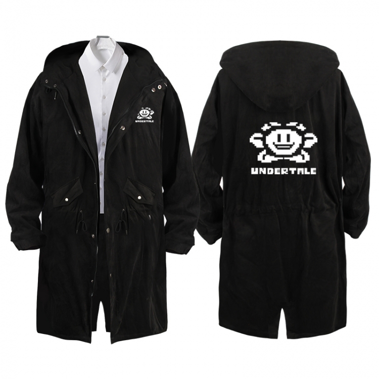 Undertale Anime Peripheral Hooded Long Windbreaker Jacket from S to 3XL