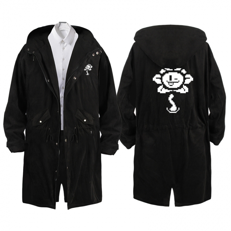 Undertale Anime Peripheral Hooded Long Windbreaker Jacket from S to 3XL