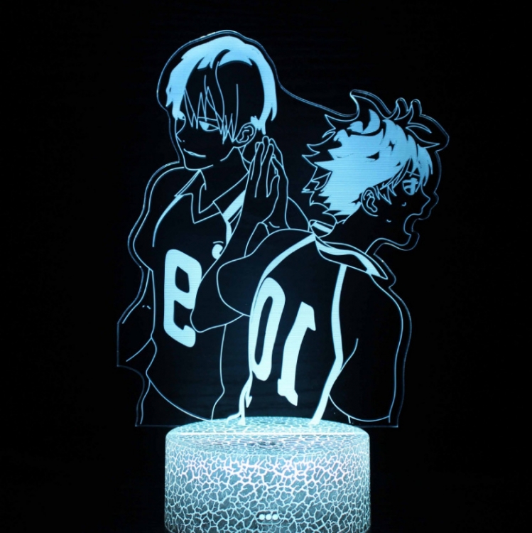 Haikyuu!! 3D night light USB touch switch colorful acrylic table lamp 246  BLACK BASE