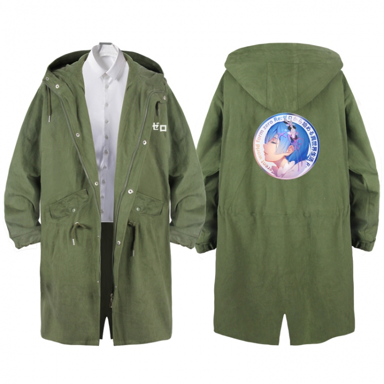 Re:Zero kara Hajimeru Isekai Seikatsu  Anime Peripheral Hooded Long Windbreaker Jacket from S to 3XL