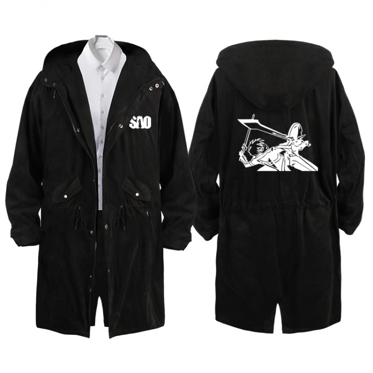 Sword Art Online  Anime Peripheral Hooded Long Windbreaker Jacket from S to 3XL
