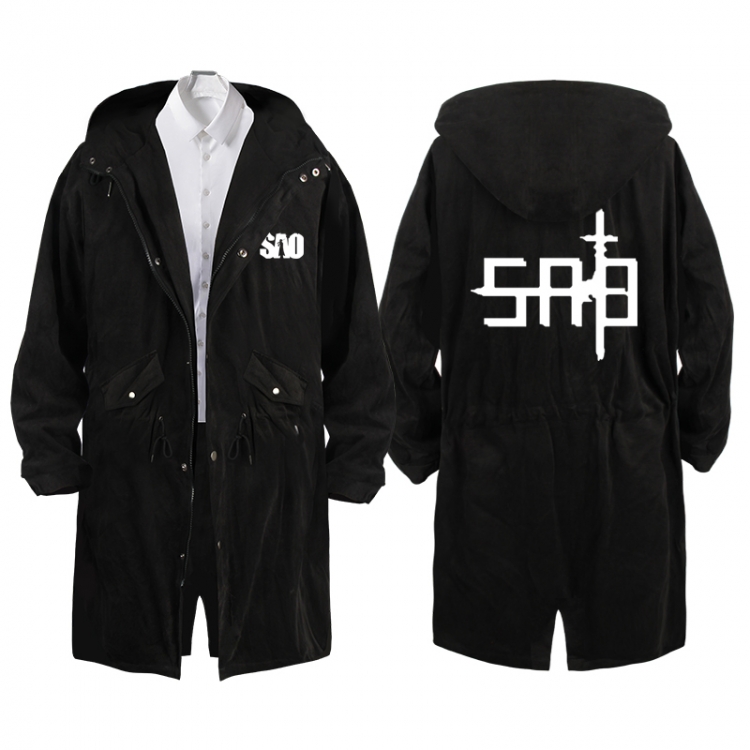 Sword Art Online  Anime Peripheral Hooded Long Windbreaker Jacket from S to 3XL