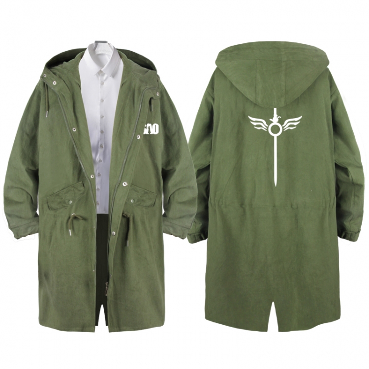 Sword Art Online  Anime Peripheral Hooded Long Windbreaker Jacket from S to 3XL