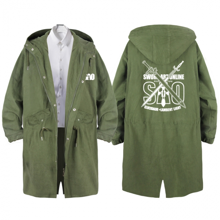 Sword Art Online  Anime Peripheral Hooded Long Windbreaker Jacket from S to 3XL