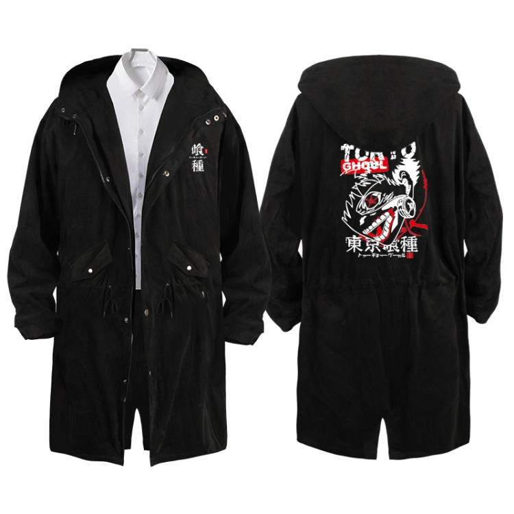 Tokyo Ghoul Anime Peripheral Hooded Long Windbreaker Jacket from S to 3XL