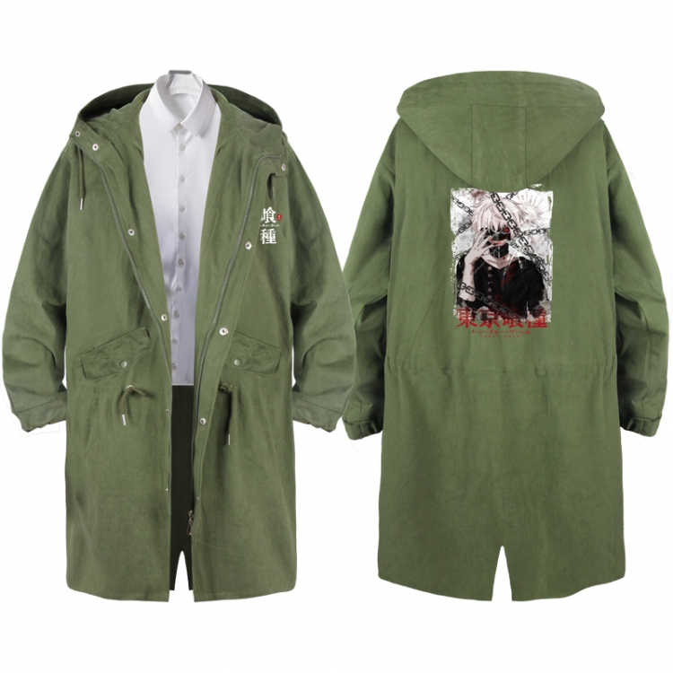Tokyo Ghoul Anime Peripheral Hooded Long Windbreaker Jacket from S to 3XL