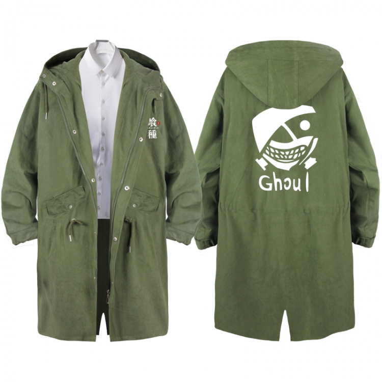 Tokyo Ghoul Anime Peripheral Hooded Long Windbreaker Jacket from S to 3XL