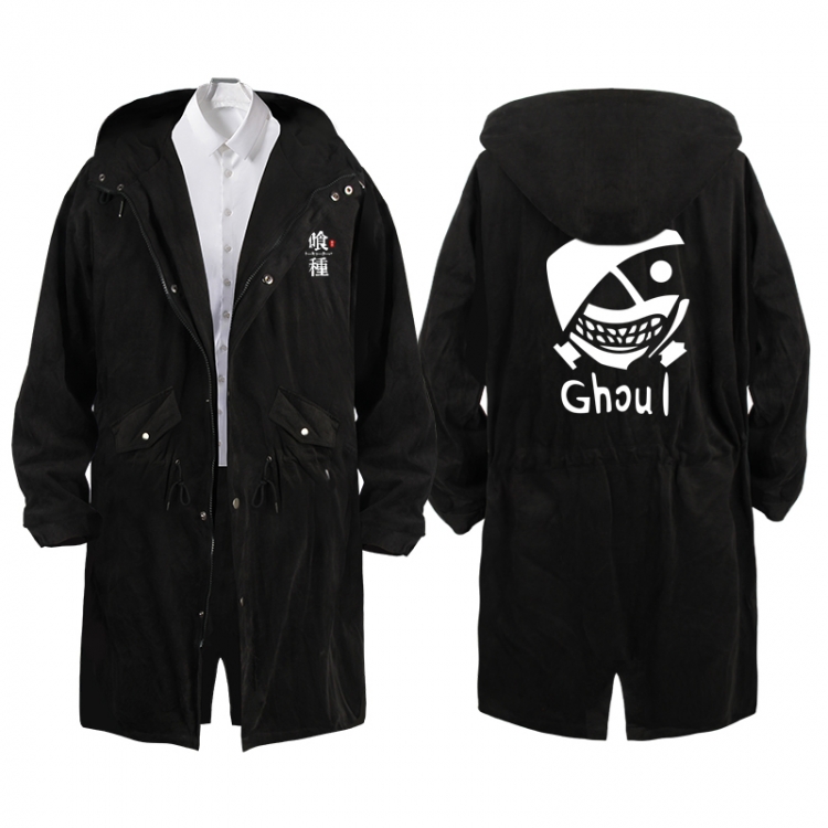 Tokyo Ghoul Anime Peripheral Hooded Long Windbreaker Jacket from S to 3XL