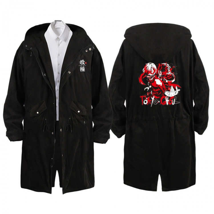 Tokyo Ghoul Anime Peripheral Hooded Long Windbreaker Jacket from S to 3XL