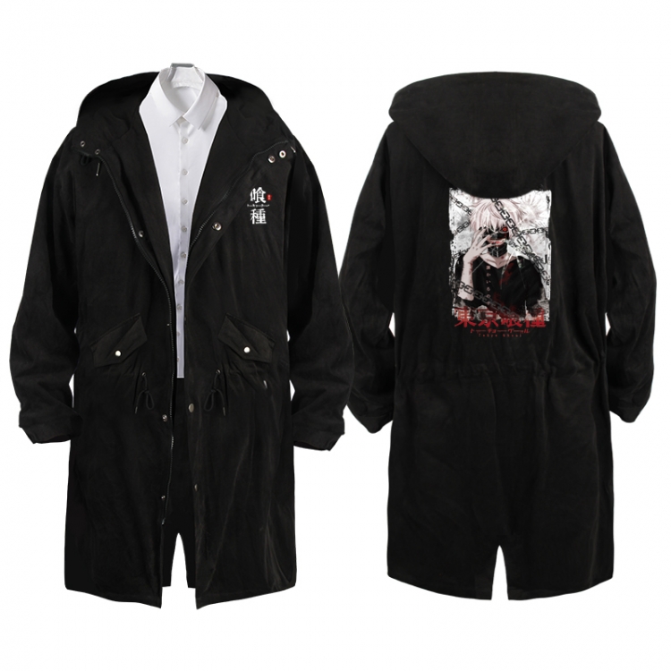 Tokyo Ghoul Anime Peripheral Hooded Long Windbreaker Jacket from S to 3XL