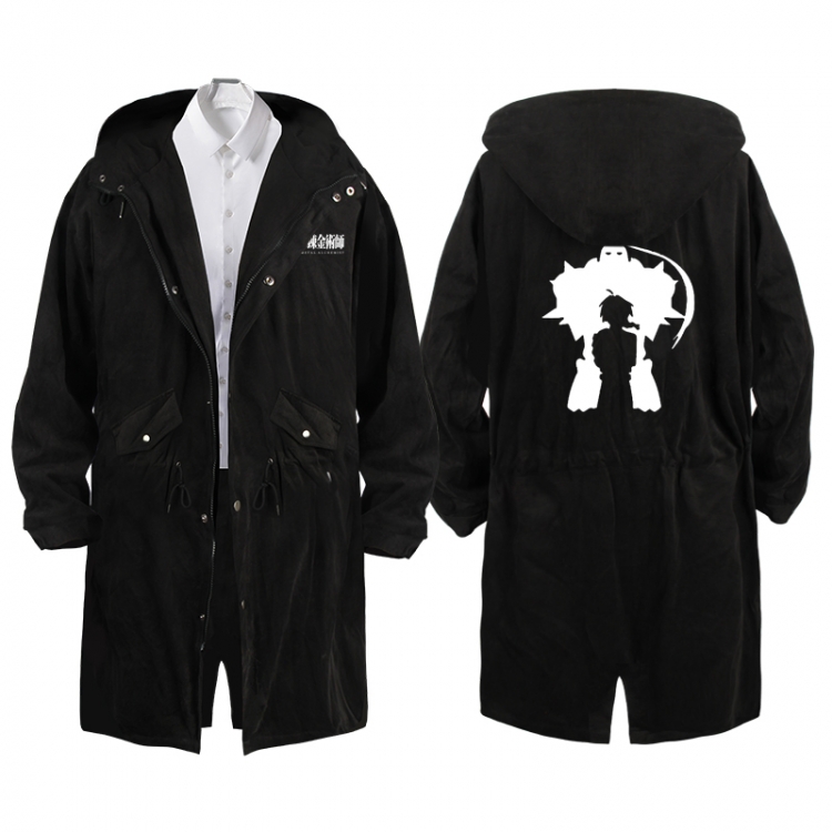 Fullmetal Alchemist Anime Peripheral Hooded Long Windbreaker Jacket from S to 3XL