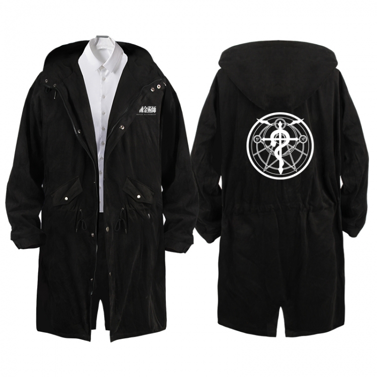 Fullmetal Alchemist Anime Peripheral Hooded Long Windbreaker Jacket from S to 3XL