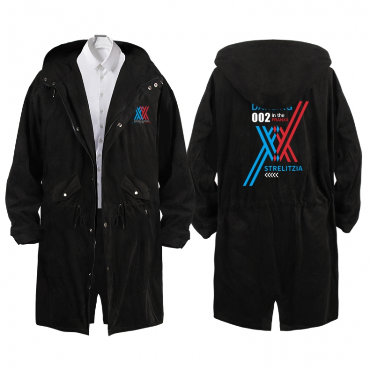 DARLING in the FRANXX Anime Peripheral Hooded Long Windbreaker Jacket from S to 3XL