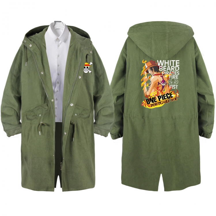 One Piece Anime Peripheral Hooded Long Windbreaker Jacket from S to 3XL